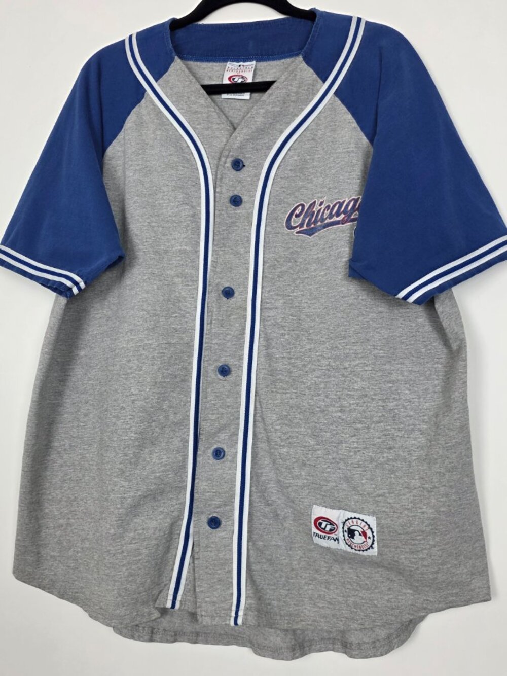 Vintage Y2K True Fan MLB Chicago Cubs Baseball 2000 Mens XL Short Sleeve Jersey